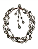 photo of Wendy Mignot Music Four Strand Tahitian Pearl and Leather Necklace with knots
