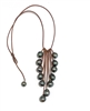 photo of Wendy Mignot Waterfall Twelve Tahitian Pearl and Leather Necklace