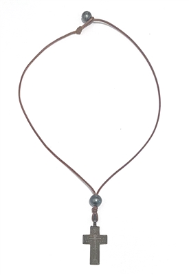 Byzantine Traditional Cross and Tahitian Pearl Necklace