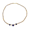 Viola Freshwater Blush Pearl and Lapis Necklace