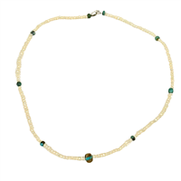 Viola Freshwater Pearl and  Turquoise Eternity Necklace