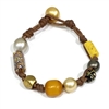 photo of Wendy Mignot Pearl and Leather Precious Stones Gypsy Bracelet 6