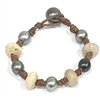 photo of Wendy Mignot Italian Coral and Tahitian Pearl and Leather All Around Bracelet