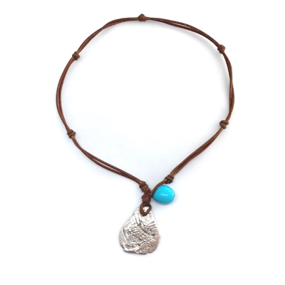 Fine Pearls and Leather Jewelry by Designer Wendy Mignot Concepcion Silver Shipwreck Coin, Turquoise Necklace