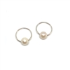 photo of Wendy Mignot Cannes Blanc Pearl Endless Hoop Silver Earrings, White