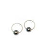 photo of Wendy Mignot Cannes Noir Tahitian Pearl Endless Hoop Silver Earrings