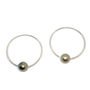 photo of Wendy Mignot Monaco Noir Tahitian Pearl Endless Hoop Silver Earrings