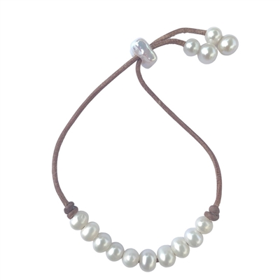 Maui Shaka Freshwater Pearl Slider Bracelet