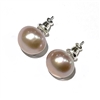 photo of Wendy Mignot Eloise Button Pearl Stud Earrings 10mm Lavender