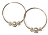 photo of Wendy Mignot 14k Gold-Filled Three Pearl Hoop Earrings - White,White, White