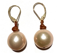 photo of Wendy Mignot Rosie A+ Freshwater Pearl and Leather Earrings Blush-0"