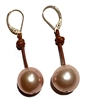 photo of Wendy Mignot Rosie A+ Freshwater Pearl and Leather Earrings Blush-1"
