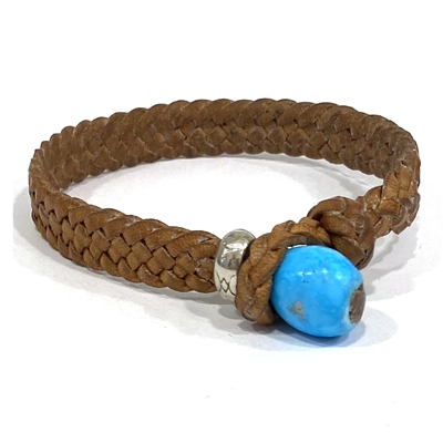 photo of Wendy Mignot Dallas Turquoise and Leather Bracelet with Sterling Silver Accent 2