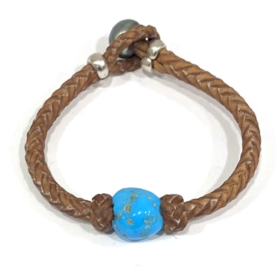 Austin Turquoise Bracelet with Sterling Silver Accents by Wendy Mignot