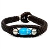 photo of Wendy Mignot Laredo Trio Turquoise and Tahitian Pearl and Leather Braided Bracelet with Silver Accents 2