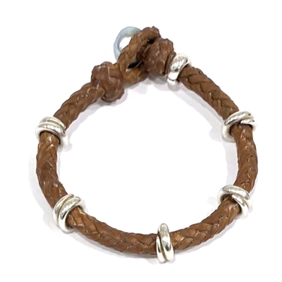 photo of Wendy Mignot Austin Tahitian Pearl and Leather Bracelet with Sterling Silver Accents