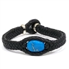 photo of Wendy Mignot Laredo Turquoise and Tahitian Pearl and Leather Braided Bracelet with Silver Accents 1