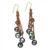 photo of Wendy Mignot Tahitian Pearl and Leather Six Drop Earrings