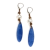 photo of Wendy Mignot Blue Onyx and South Sea White Pearl and Leather Earrings