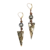 photo of Wendy Mignot Abalone Shell and Tahitian Pearl and Leather Earrings
