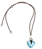 photo of Wendy Mignot South Sea Pearl and Leather Seagrove Necklace with Larimar Heart
