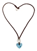 photo of Wendy Mignot Freshwater Pearl and Leather Braided Necklace with Larimar Heart