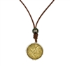 photo of Wendy Mignot Chilean Coin and Tahitian Pearl and Leather Necklace