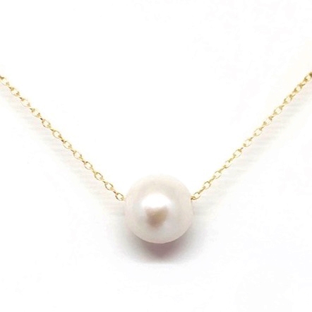 VQYSKO Freshwater Pearl Necklace Gold Chain Floating Pearls Station Folding  Bridal Pearl Choker Necklace For Bride - AliExpress