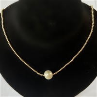 Caracas 14k Gold-Filled Bead Necklace with Single Freshwater Pearl