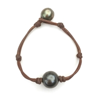 photo of Wendy Mignot Bora Bora Single Tahitian Pearl and Leather Bracelet