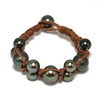 photo of Wendy Mignot Tahitian Pearl and Leather Bracelet