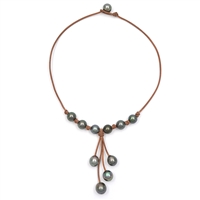 photo of Wendy Mignot Maiko Tahitian Pearl and Leather Necklace