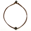 photo of Wendy Mignot Zak Tahitian Pearl and Leather Necklace
