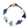 photo of Wendy Mignot Freshwater Pearl and Leather Sea Glass Gypsy Bracelet