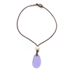 Fine Pearls and Leather Jewelry by Designer Wendy Mignot | Coastline Saba Violet Sea Glass Necklace