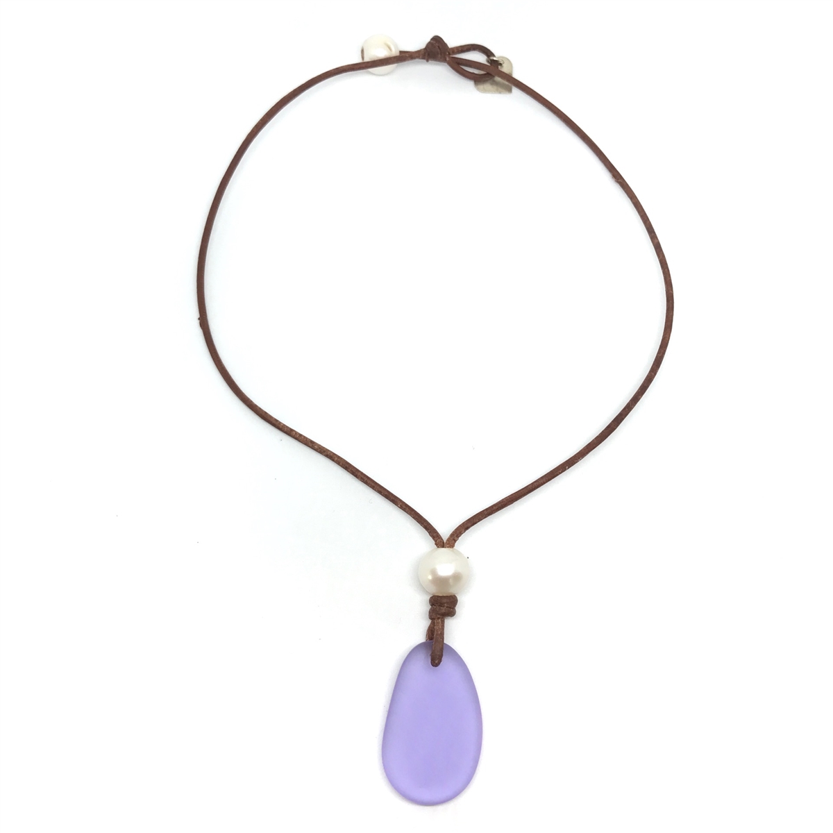 Purple sea store glass necklace