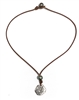 photo of Wendy Mignot King Phillip II Spanish Treasure Coin Replica with Tahitian Pearl and Leather Necklace