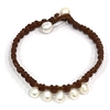 photo of Wendy Mignot Double Down Freshwater Pearl and Leather Anklet