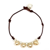 photo of Wendy Mignot Paros Freshwater Pearl and Leather Anklet Blush