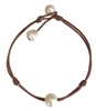 photo of Wendy Mignot Santorini Freshwater Pearl and Leather Anklet