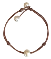 photo of Wendy Mignot Santorini Freshwater Pearl and Leather Anklet
