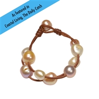 photo of Wendy Mignot Music Two Strand Freshwater Pearl and Leather Bracelet White