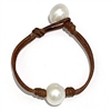 photo of Wendy Mignot Baby Coastal Single Freshwater Pearl and Leather Bracelet White