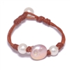 photo of Wendy Mignot Stoplight Freshwater Pearl and Leather Bracelet