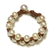 photo of Wendy Mignot Triple Weave Freshwater Pearl and Leather Bracelet