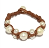 photo of Wendy Mignot Freshwater Pearl and Leather Bracelet White