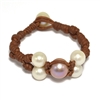 photo of Wendy Center Freshwater Pearl and Leather Bracelet Multicolor by Wendy Mignot