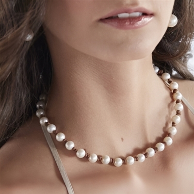 photo of Wendy Mignot All Around the World Freshwater Pearl and Leather Necklace