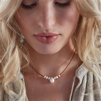 photo of Wendy Mignot Lilly Freshwater Pearl and Leather Necklace