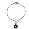 photo of Wendy Mignot Ming Dynasty Bronze Coin and Freshwater Pearl and Leather Necklace